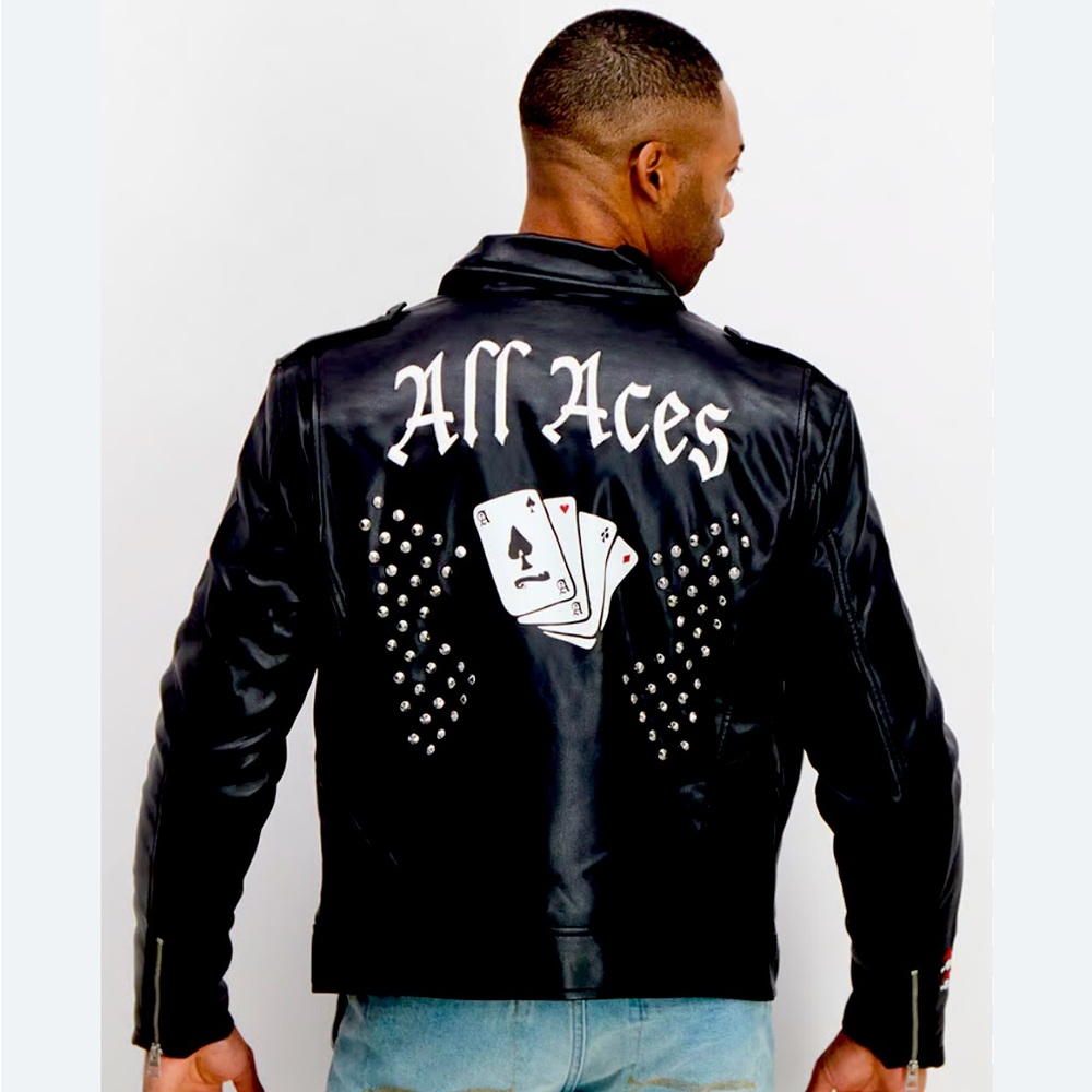New! GUESS Men's Robertson Aces Moto
Stud Jacket
Size: S
| Guess!!